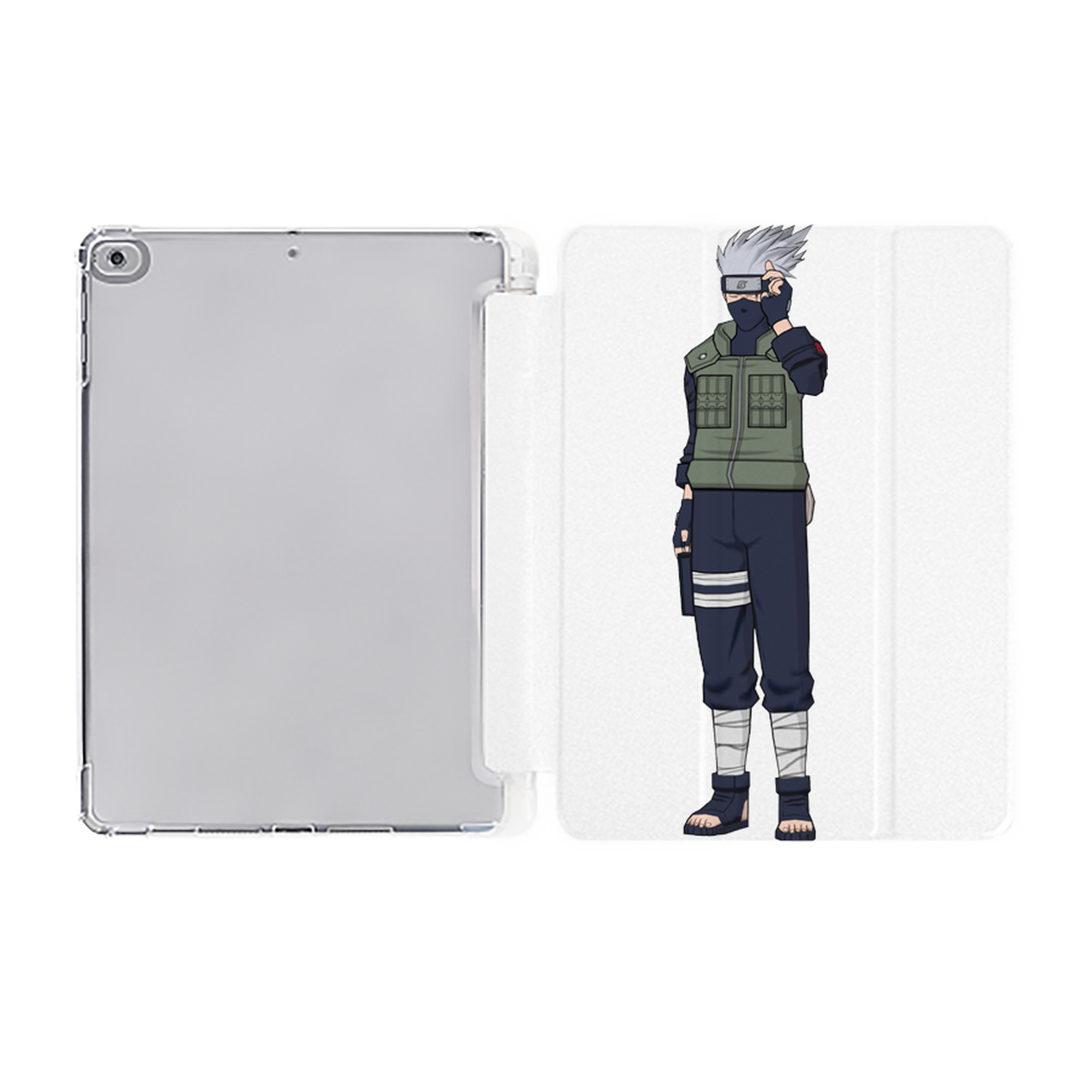 （画像用） NARUTO -ナルト- はたけ カカシ Hatake Kakashi IPad ケース ペン収納付き 三つ折りスタンド PUレザー×シリコン 対応機種9.5/10.5/10.9インチ